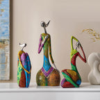 Abstrait | Sculpture En Résine Avec Détails Métalliques | Valuna