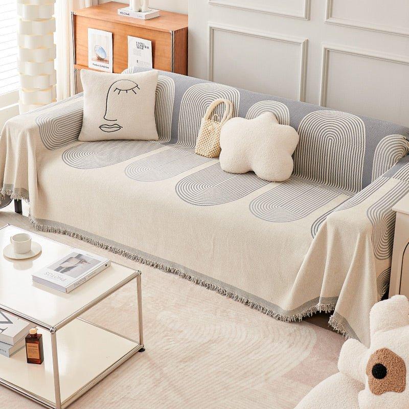 Nordic Boho | Couverture Réversible Avec Franges Et Protection Anti-Griffures Pour Chat | Valuna