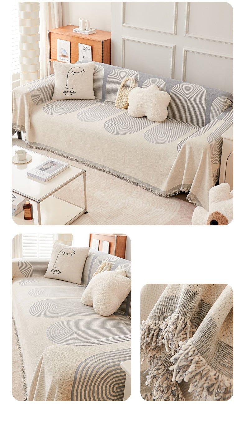 Nordic Boho | Couverture Réversible Avec Franges Et Protection Anti-Griffures Pour Chat | Valuna