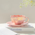 Tasse en Porcelaine avec Soucoupe en Forme de Fleur - Valuna