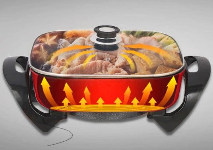 Cocotte Électrique 1800 W | Revêtement Téflon Anti‑adhésif & Cuve Spacieuse | Valuna