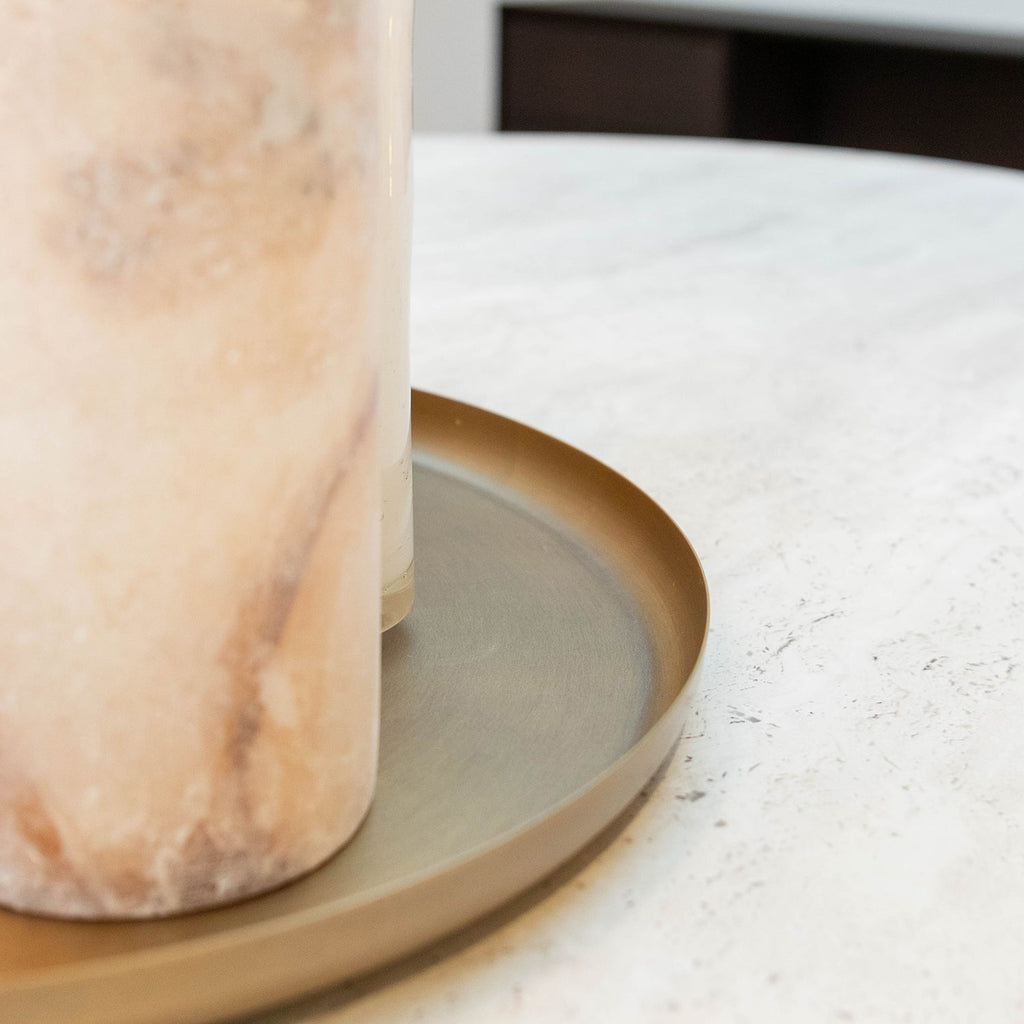 Plateau de Service Laiton Antique Eleo M 34 cm | Élégant Organisateur pour Maison & Repas | Valuna