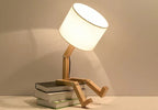 RutanFlex | Lampe De Bureau Robot Réglable En Bois Avec Support De Livre | Valuna