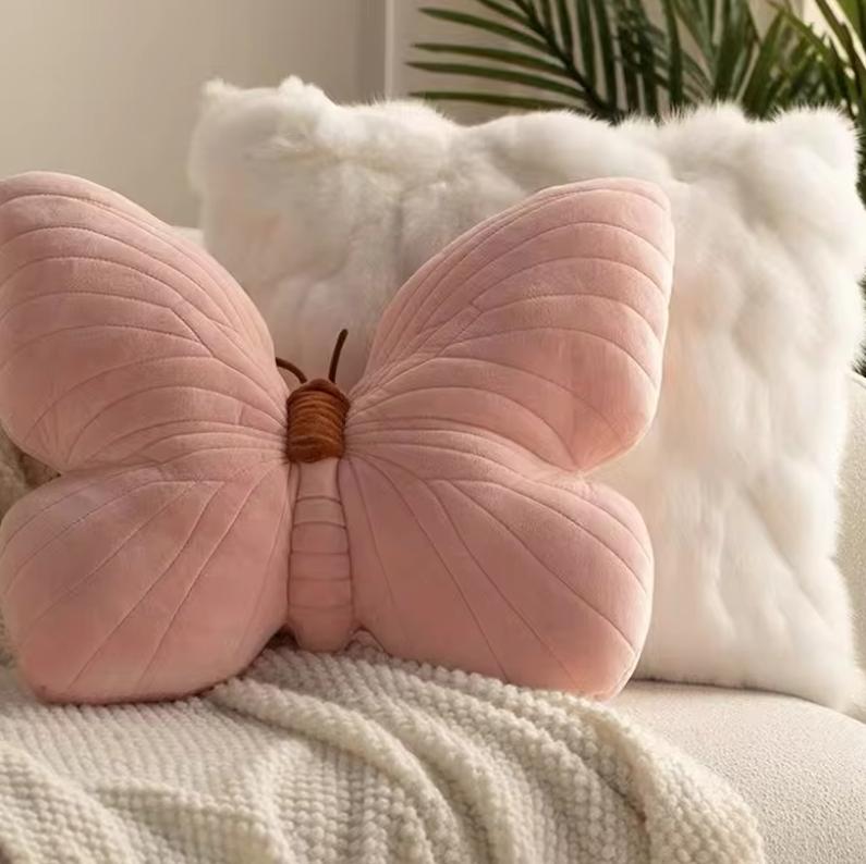 ButterPlush | Coussin En Peluche Papillon – Coussin Décoratif Doux Pour Canapé Et Chambre D’Enfant | Valuna