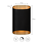 Applique murale Arturo | Noir | Valuna