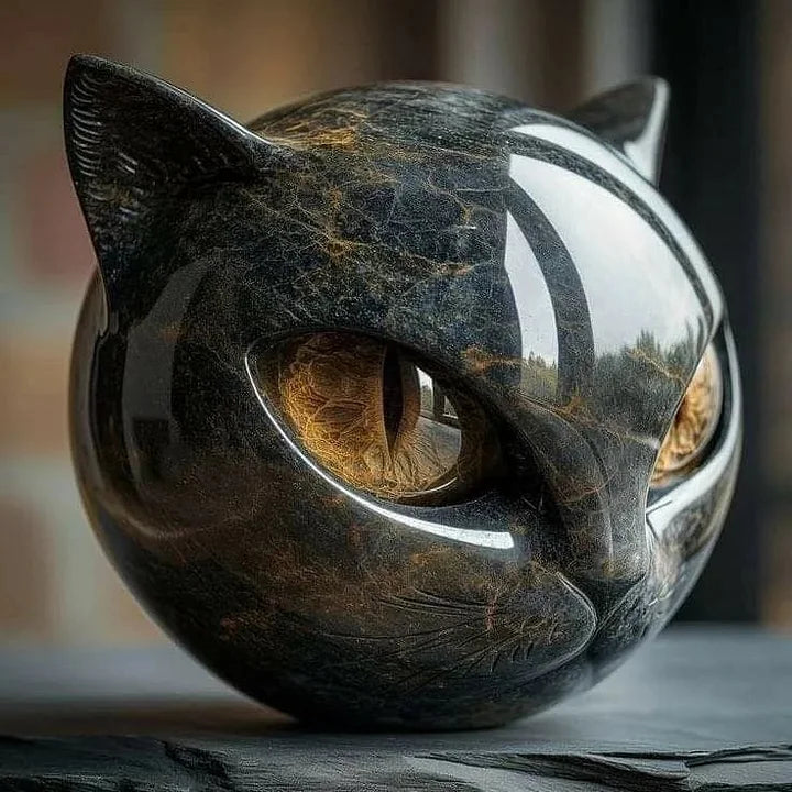 Sculpture De Chat Noir Décorative - Valuna