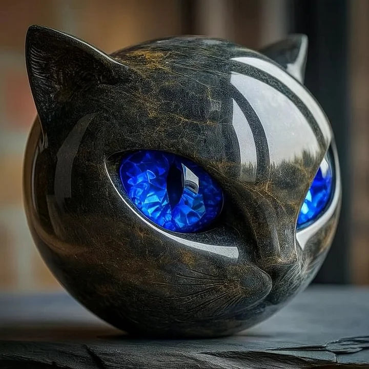 Sculpture De Chat Noir Décorative - Valuna