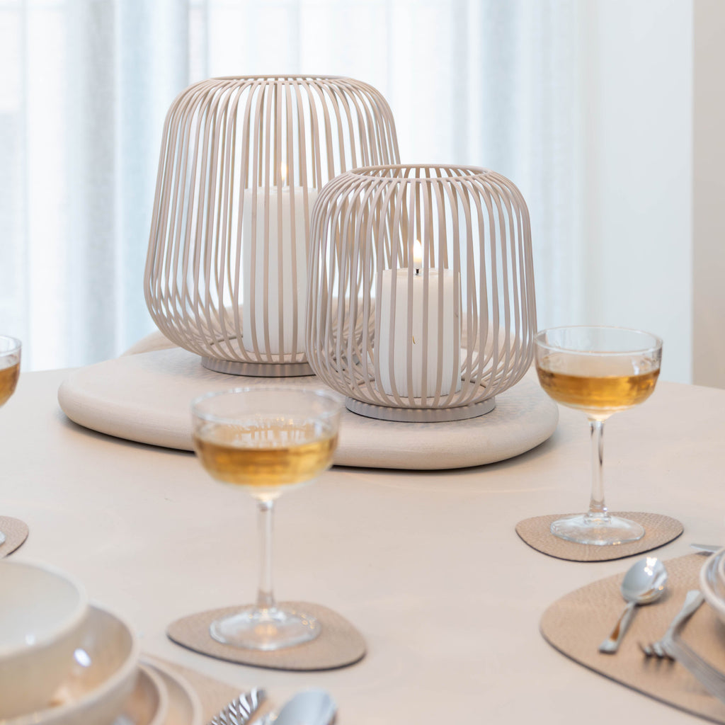 Bougeoir Votive Beige Doux | Éclat Minimaliste Chaleureux | Valuna