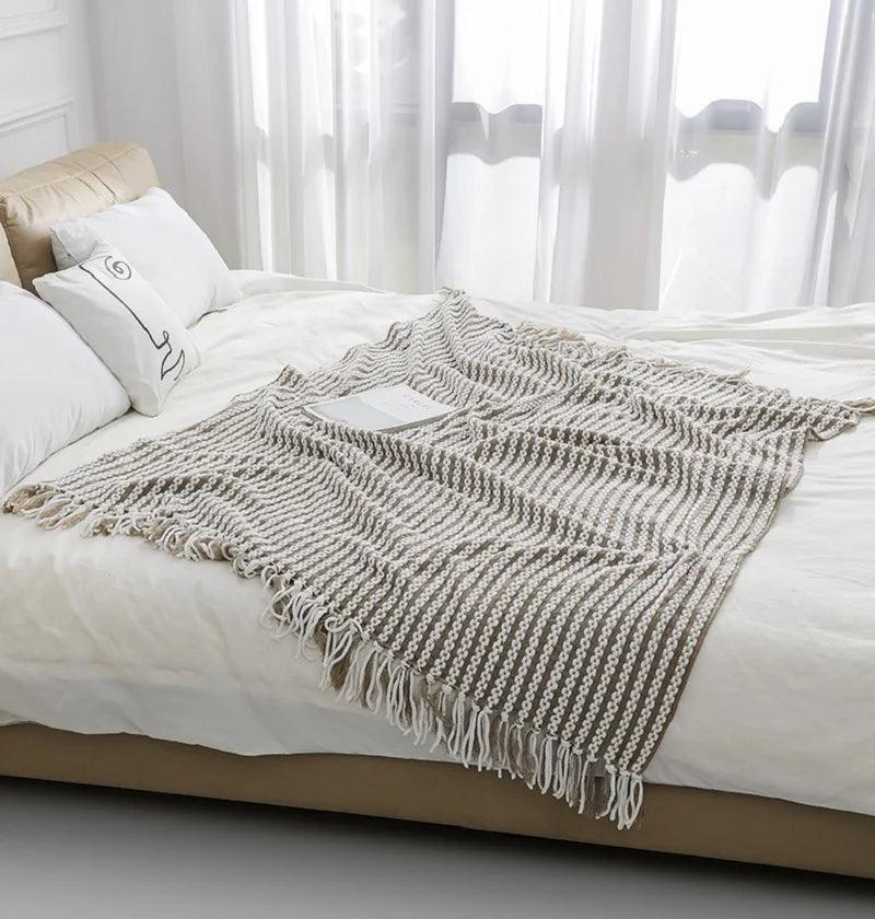 Fluffy Chenille | Couverture Avec Franges Pour Décoration De Canapé | Valuna