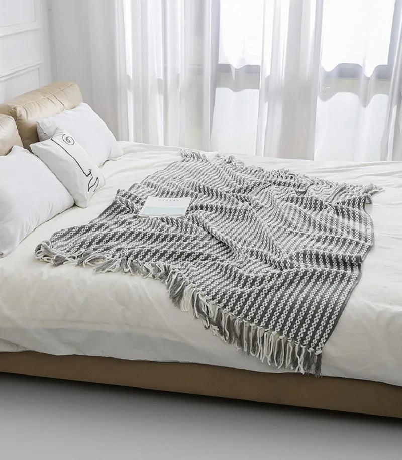 Fluffy Chenille | Couverture Avec Franges Pour Décoration De Canapé | Valuna
