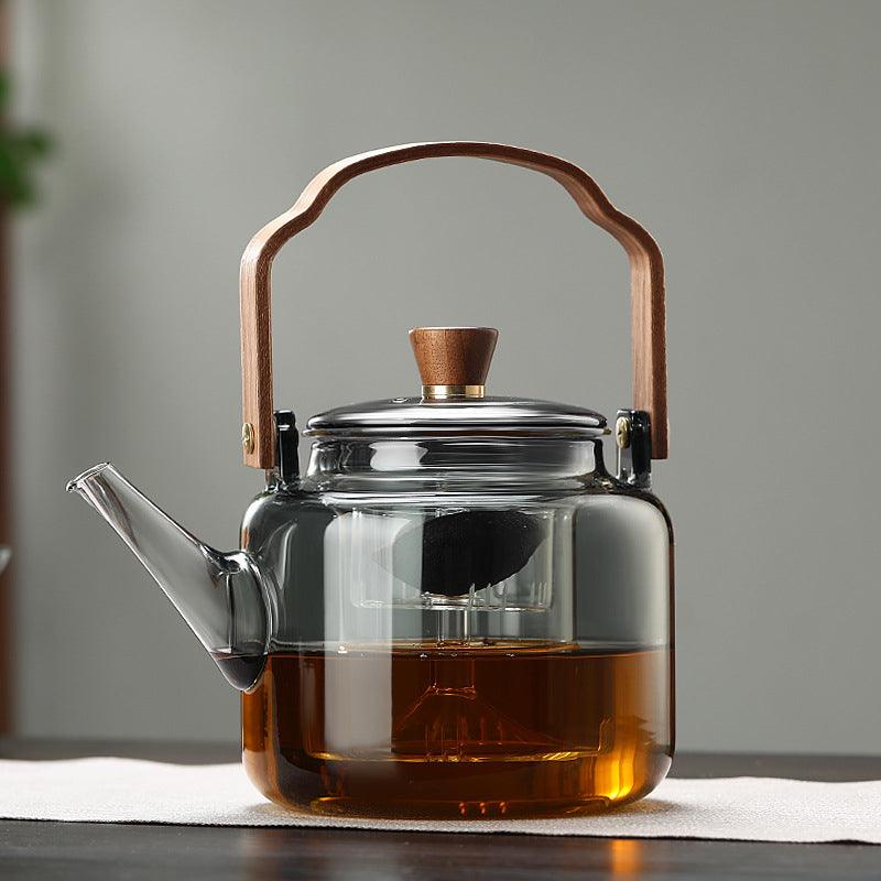 Grijzen | Théière Avec Infuseur En Bois Et Verre – Design Élégant Pour Thé Parfait | Valuna