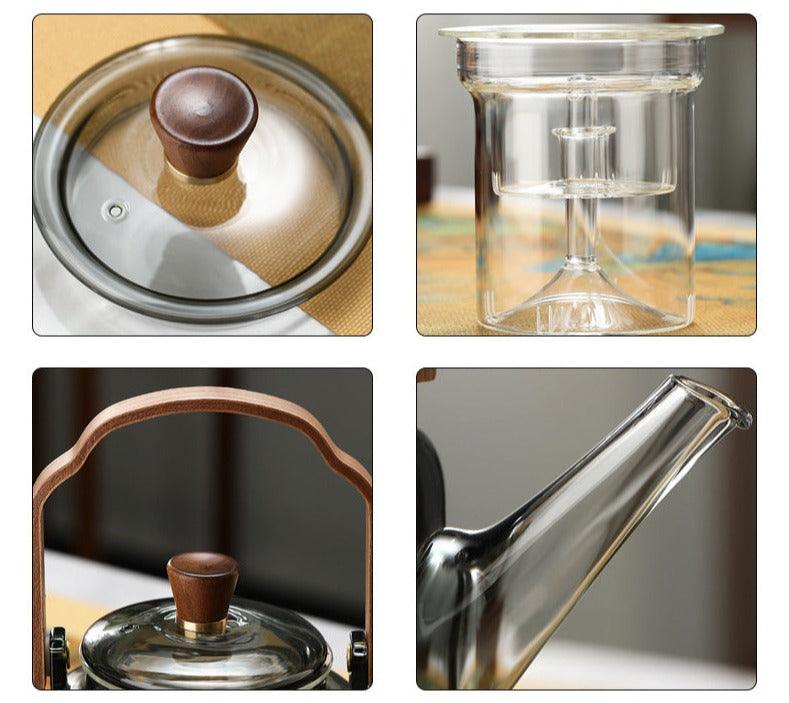 Grijzen | Théière Avec Infuseur En Bois Et Verre – Design Élégant Pour Thé Parfait | Valuna