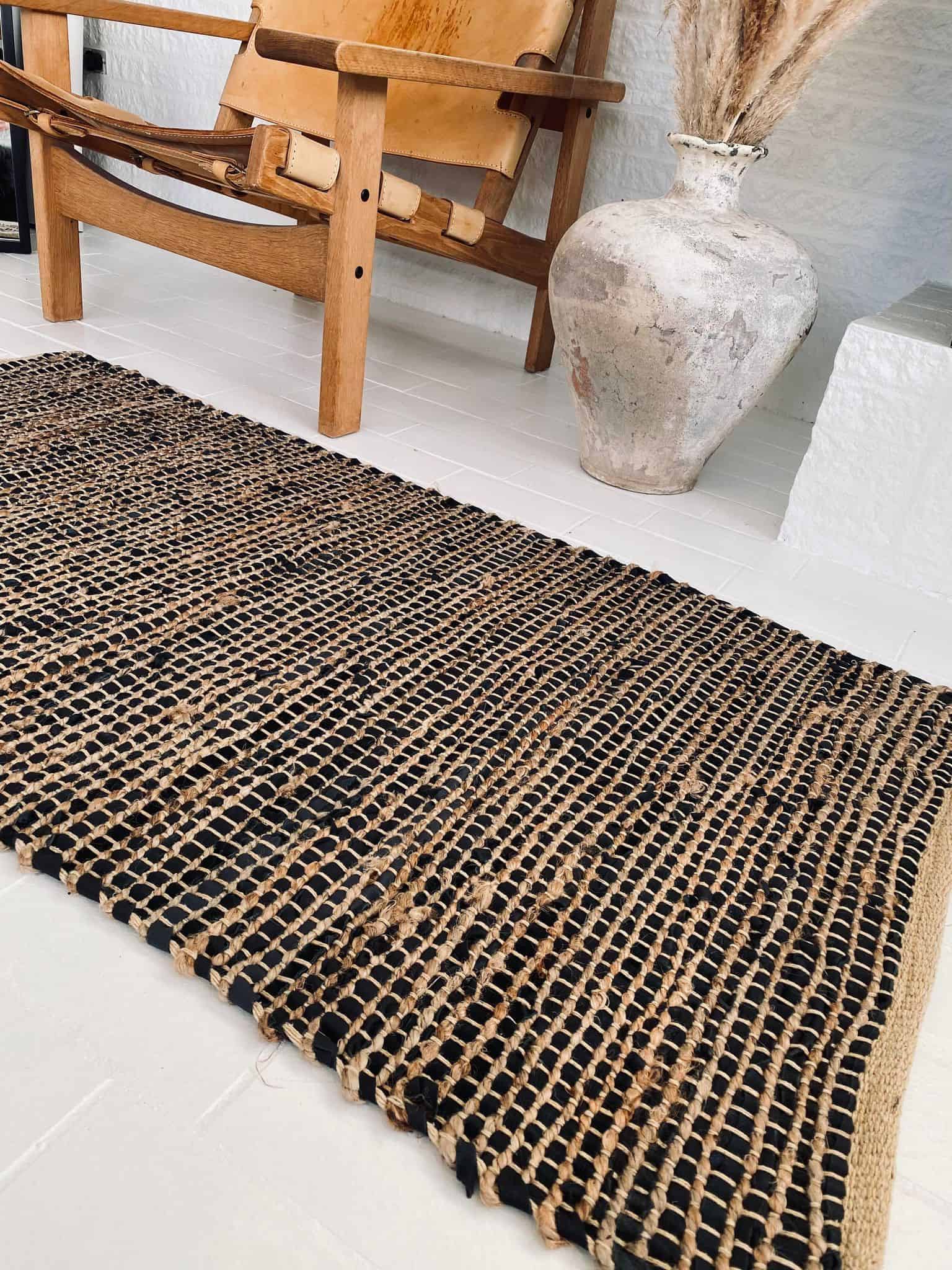 LeatherJute | Tapis en Cuir et Jute – Style Moderne et Confort Élégant | Valuna