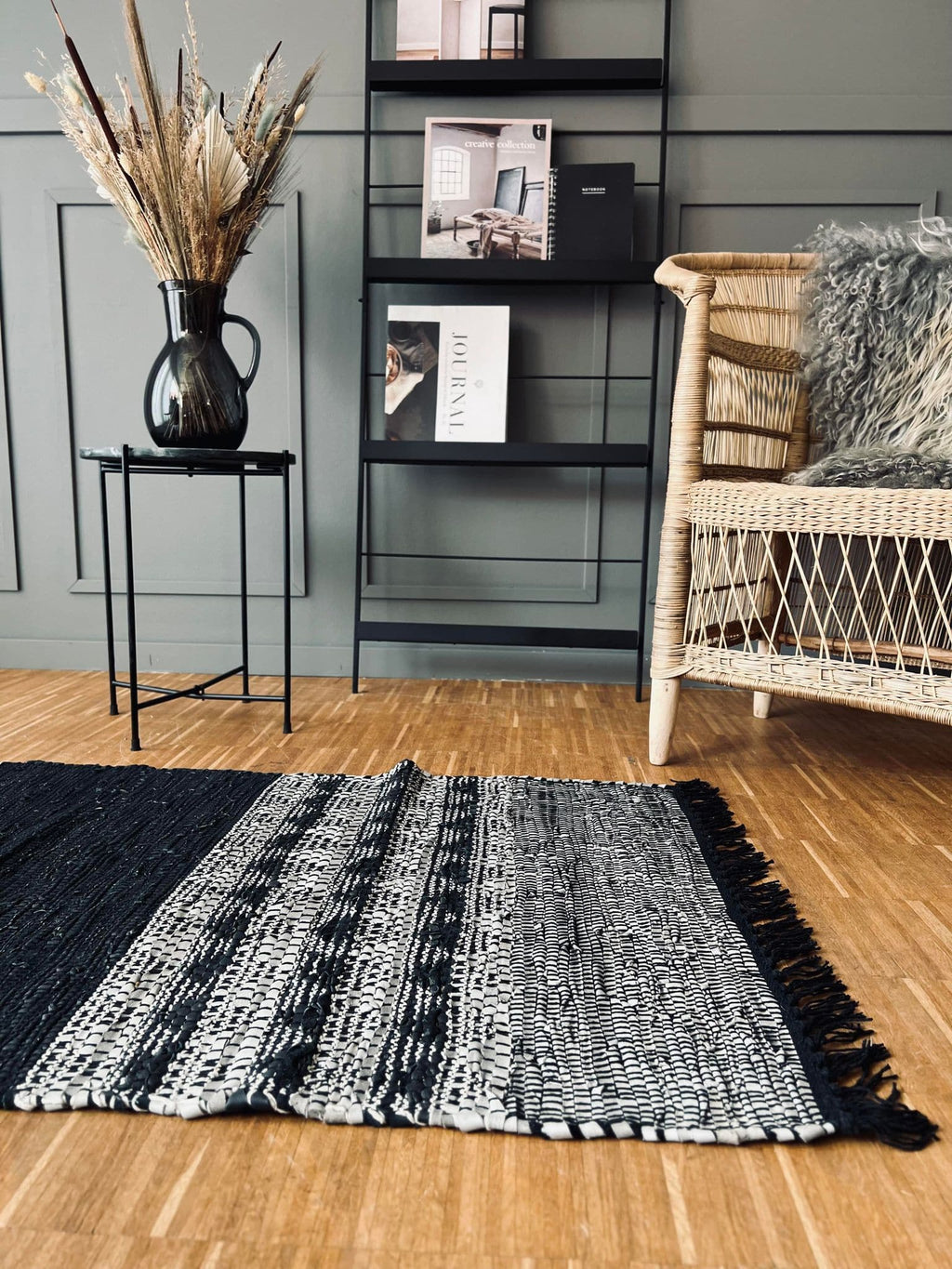 Tapis en Cuir | Motif Noir - 70x140cm | Valuna