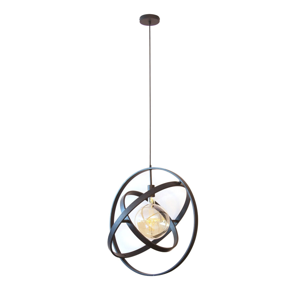 Suspension Galaxy 1‑Lumière Industrielle Noire Ouverte | Design Minimaliste et Audacieux | Valuna