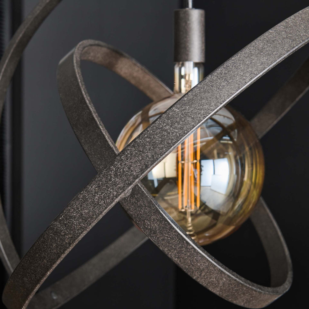 Suspension Galaxy 1‑Lumière Industrielle Noire Ouverte | Design Minimaliste et Audacieux | Valuna