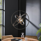 Suspension Galaxy 1‑Lumière Industrielle Noire Ouverte | Design Minimaliste et Audacieux | Valuna