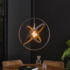 Suspension Galaxy 1‑Lumière Industrielle Noire Ouverte | Design Minimaliste et Audacieux | Valuna