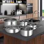 Ensemble de 12 Pièces en Acier Inoxydable 3-Plis | Cuisson Sûre & Chaleur Uniforme | Valuna