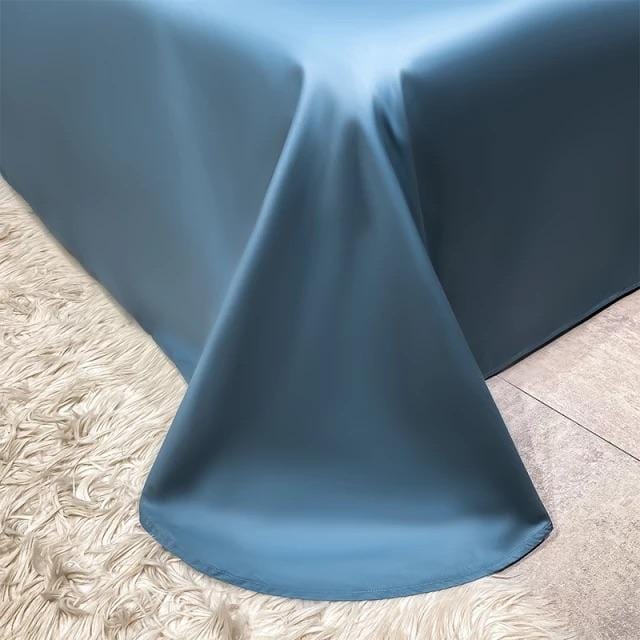 Ensemble De Housses De Couette Bleu À Motifs Blancs En Coton Égyptien - Valuna