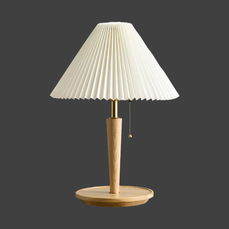 Lampe | de Table Vintage en Bois Plissé | Valuna