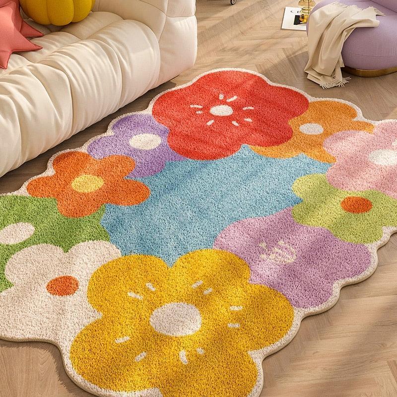 JulyWildflowers | Tapis De Fleurs Sauvages De Juillet – Tapis De Prairie Élégant | Valuna