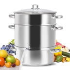 Casserole Vapeur-Extracteur 11 Qt en Acier Inoxydable | Jus & Vapeur Multifonction | Valuna