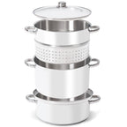 Casserole Vapeur-Extracteur 11 Qt en Acier Inoxydable | Jus & Vapeur Multifonction | Valuna
