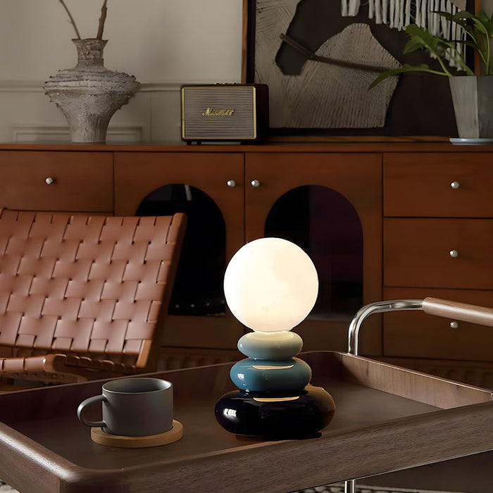 PebbleGlow | Lampe de Table en Galets Empilés | Design Sculptural et Moderne pour Décoration Intérieure | Valuna