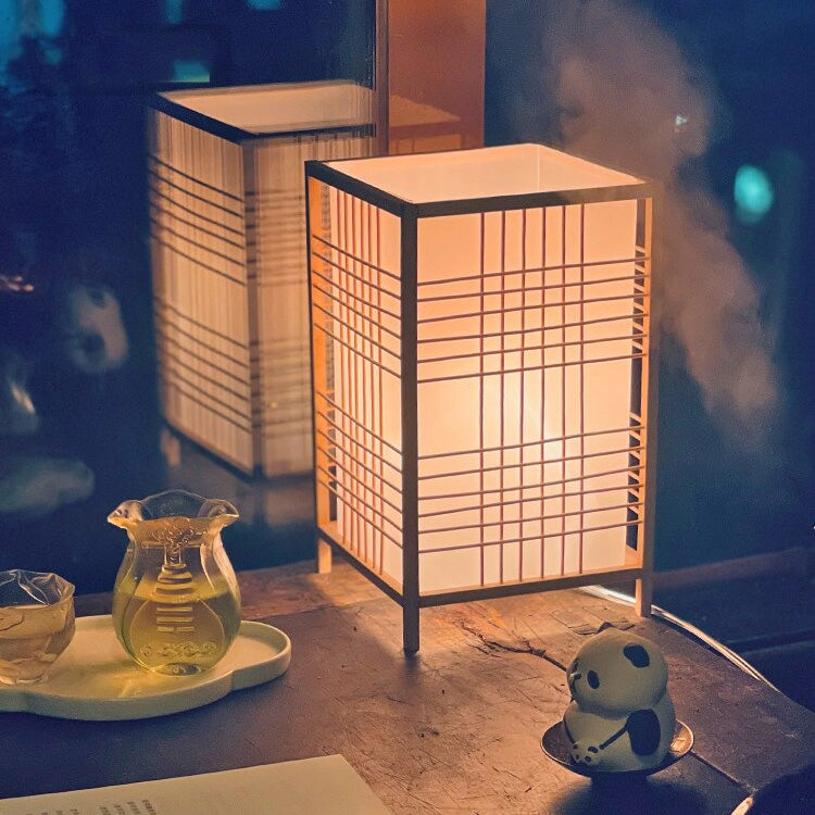JapSquare | Lampe De Chevet Carrée Japonaise – Ambiance Zen & Éclairage Doux | Valuna