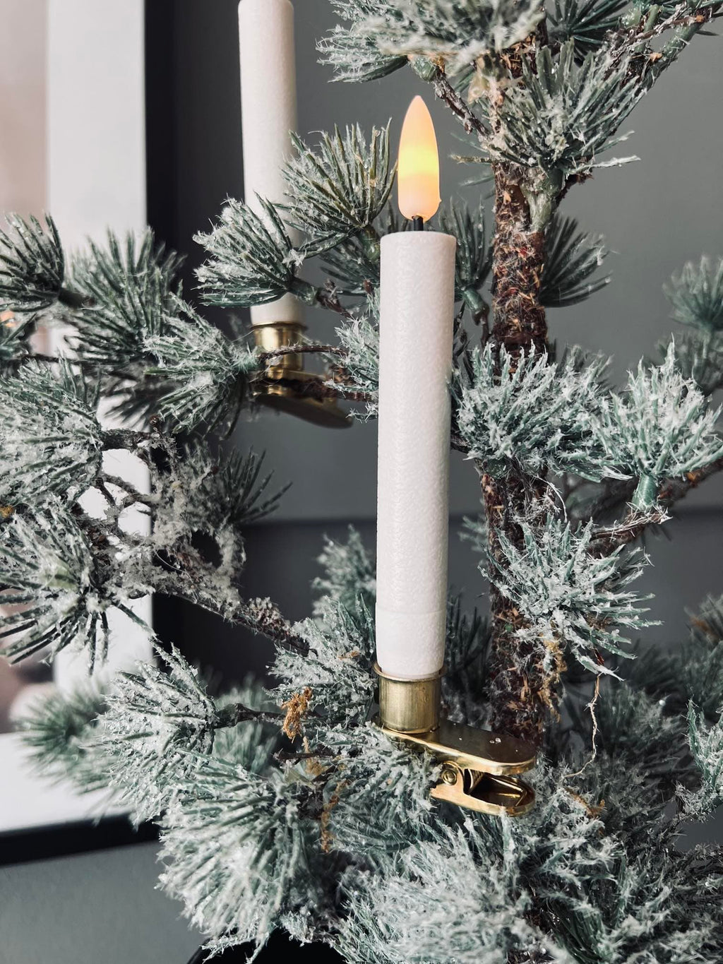 Bougies LED de Noël 10 Pcs | Support en Laiton et Télécommande | Valuna