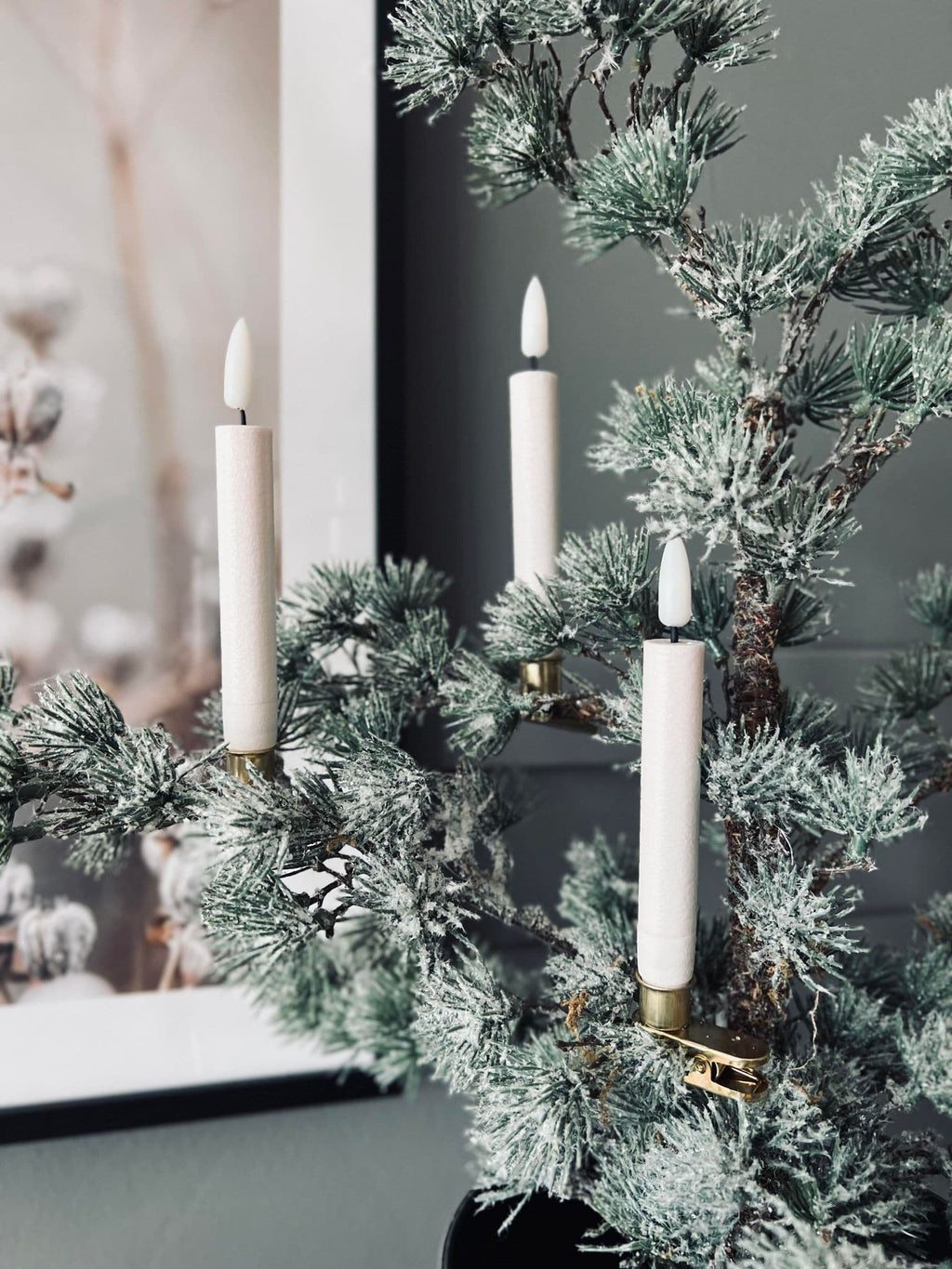 Bougies LED de Noël 10 Pcs | Support en Laiton et Télécommande | Valuna