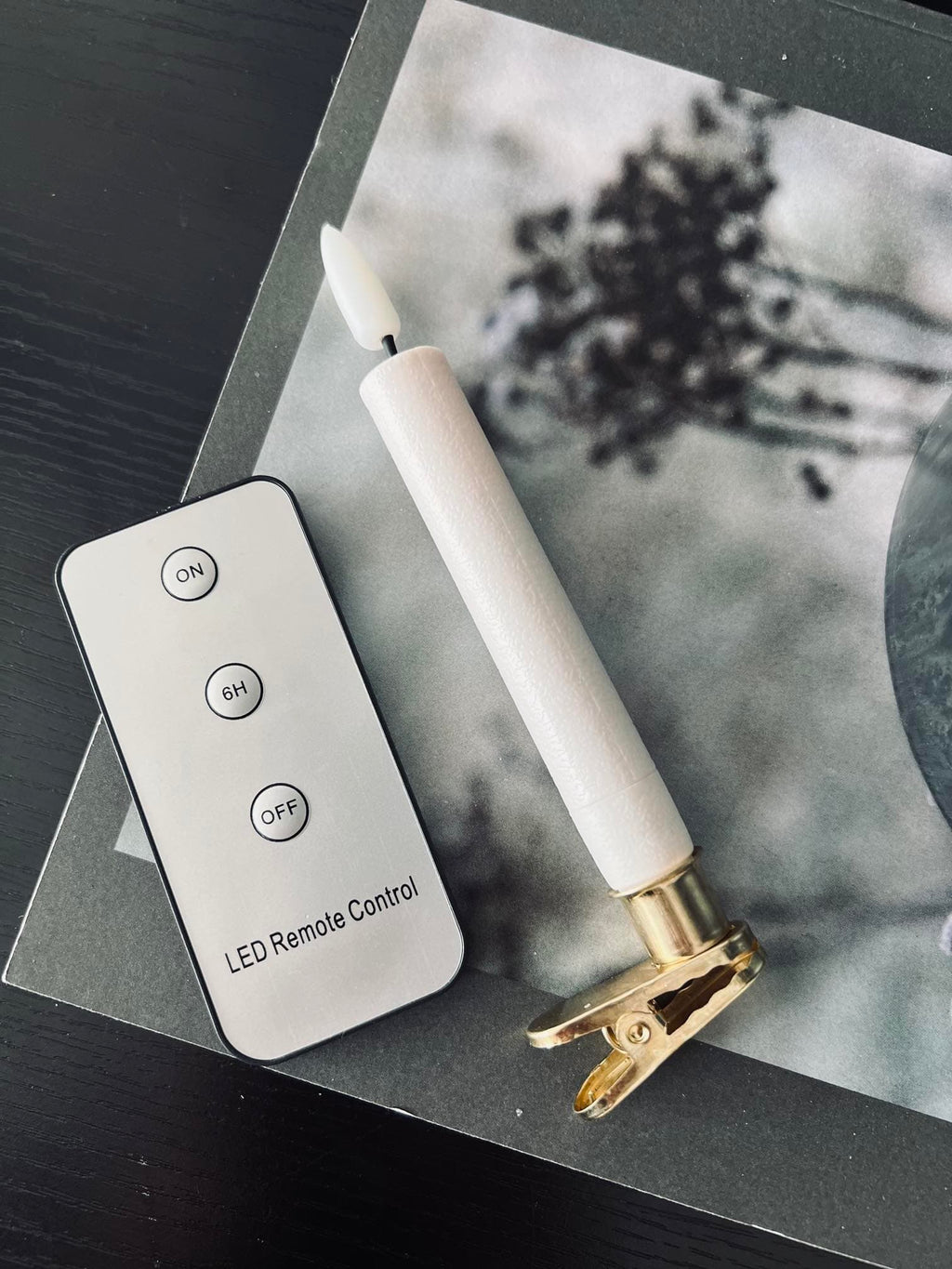 Bougies LED de Noël 10 Pcs | Support en Laiton et Télécommande | Valuna