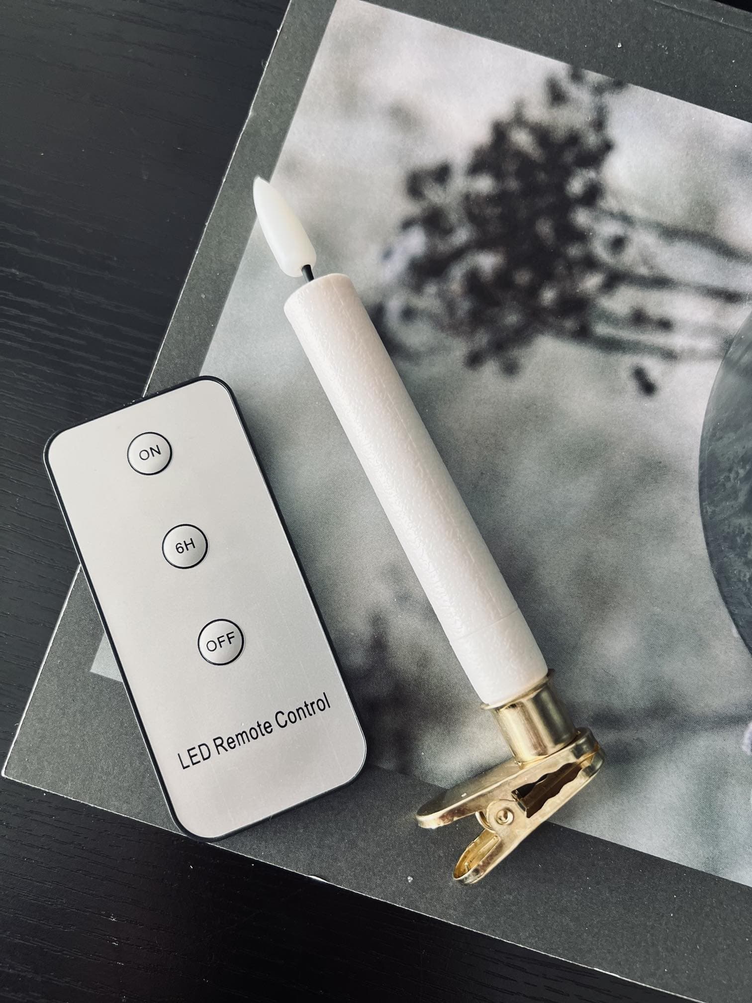 Bougies LED de Noël 10 Pcs | Support en Laiton et Télécommande | Valuna