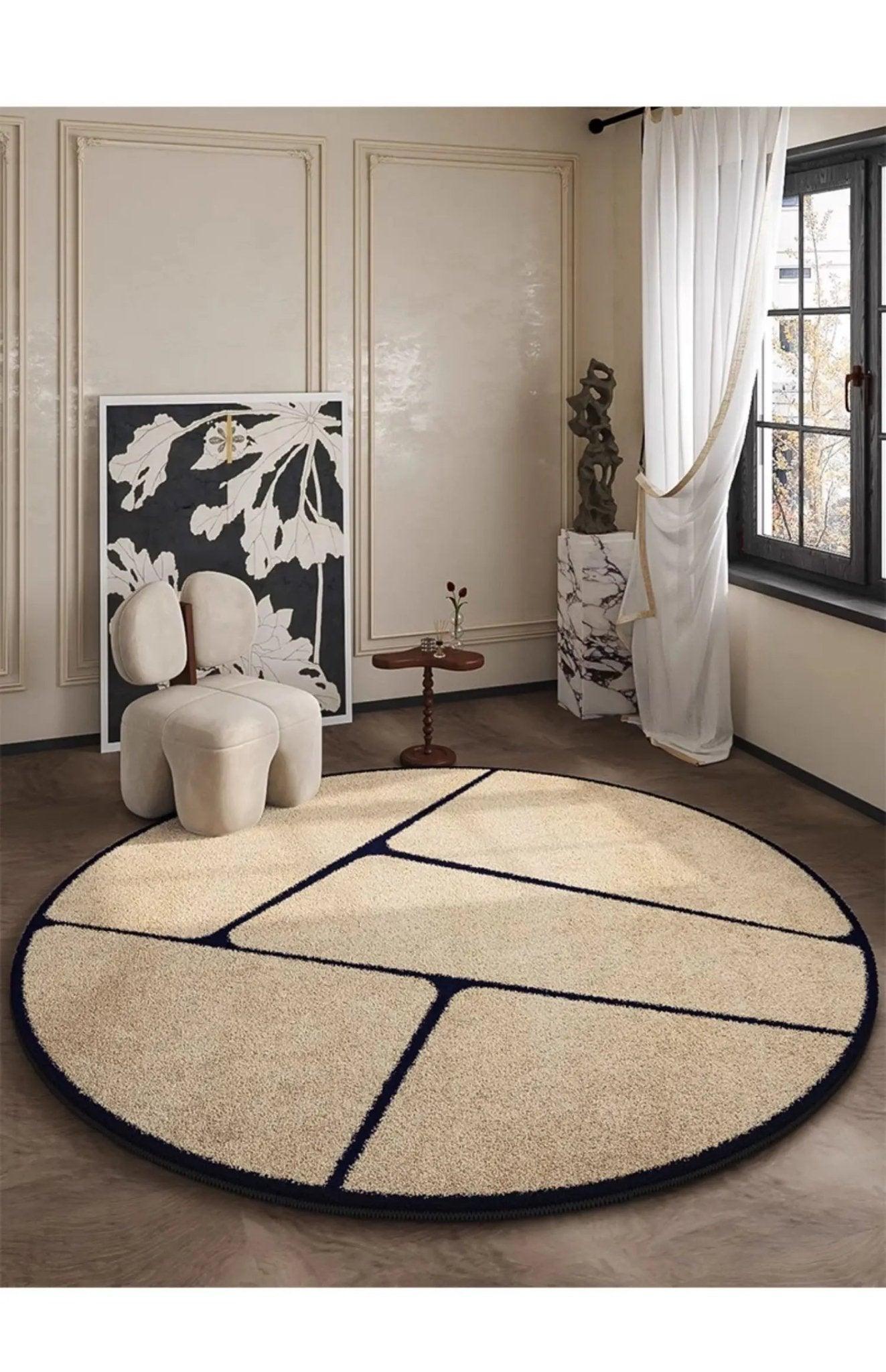 Paris Luxe | Tapis Rond De Style Français Élégant Et Raffiné | Valuna