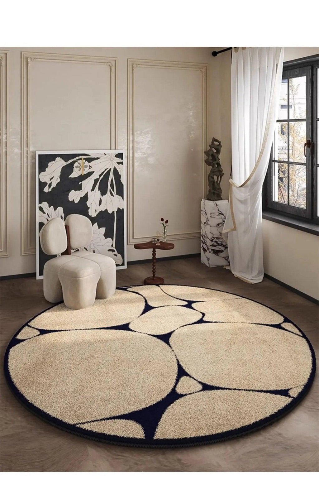 Paris Luxe | Tapis Rond De Style Français Élégant Et Raffiné | Valuna