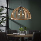 Suspension Madri Bois de Manguier | Lampe Suspendue Style Cage Sculpturale | Valuna