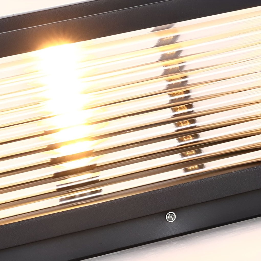 Lampe De Poteau Extérieur Carrée En Verre Strié Et Aluminium - Valuna