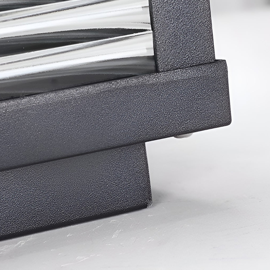 Lampe De Poteau Extérieur Carrée En Verre Strié Et Aluminium - Valuna