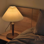 Lampe | de Table Vintage en Bois Plissé | Valuna