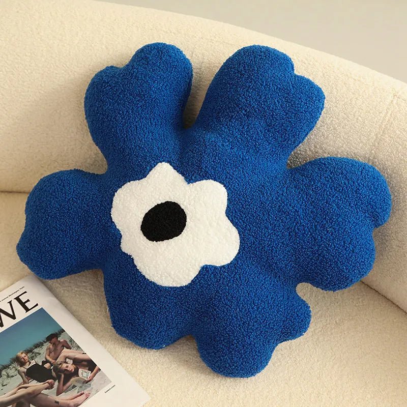 FluffyBloom | Coussin Fleur Abstraite en Peluche – Déco Douce & Unique | Valuna