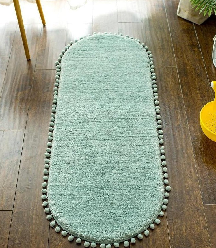 PomPomOval | Tapis Ovale Antidérapant – Style Ludique & Confortable | Valuna