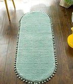 PomPomOval | Tapis Ovale Antidérapant – Style Ludique & Confortable | Valuna