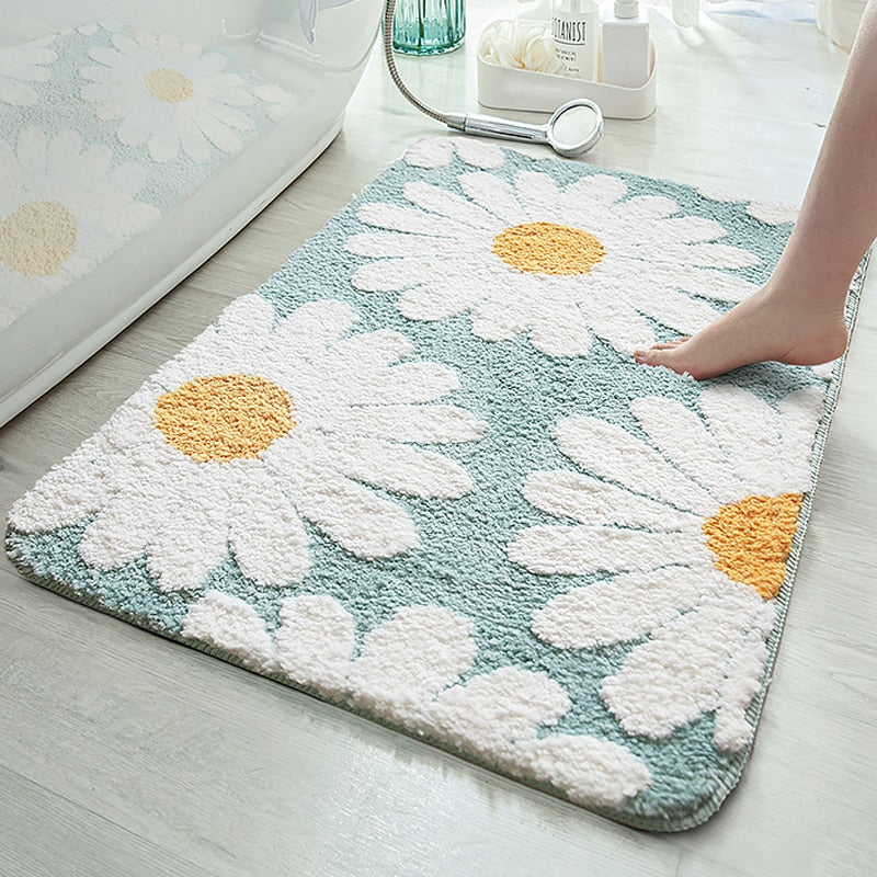 DaisyBloom | Tapis De Bain Fleur De Marguerite – Douceur & Confort | Valuna