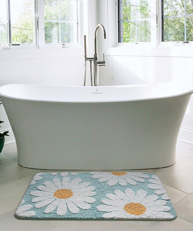 DaisyBloom | Tapis De Bain Fleur De Marguerite – Douceur & Confort | Valuna