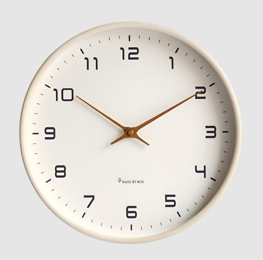 Horloge EleQuartz | Horloge Murale Ronde - Horloge Murale en Bois Nordique | Valuna