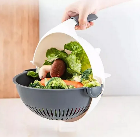 FlexiCut Coupe‑Légumes et Fruits 9-en‑1 | Mandoline Multifonction avec Panier Rotatif | Valuna