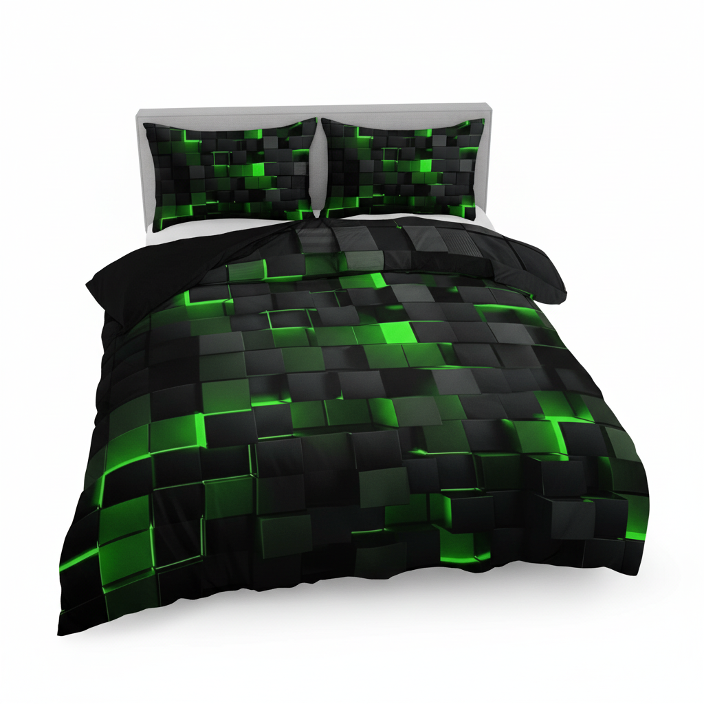 Raster Néon | Ensemble De Housse De Couette 3D Moderne Et Léger | Valuna
