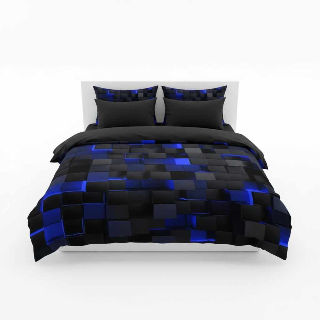 Raster Néon | Ensemble De Housse De Couette 3D Moderne Et Léger | Valuna