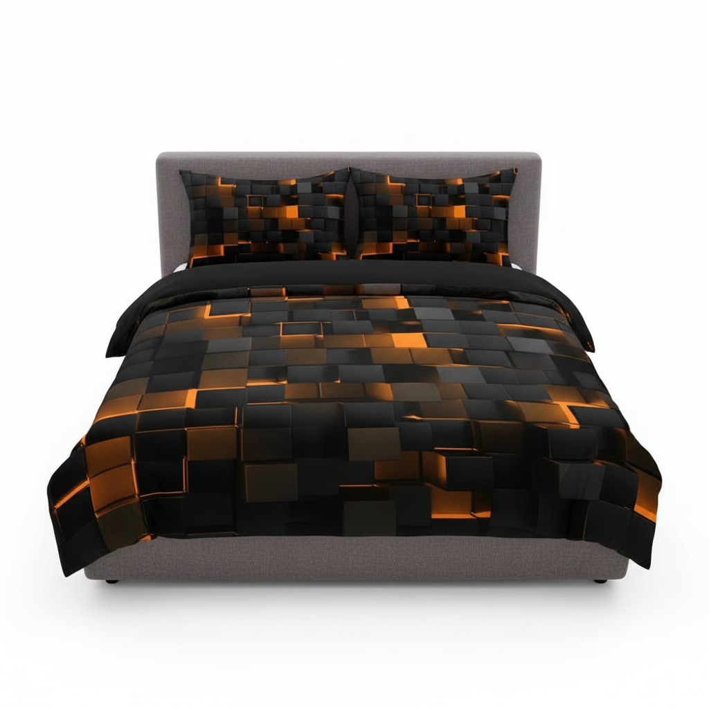 Raster Néon | Ensemble De Housse De Couette 3D Moderne Et Léger | Valuna